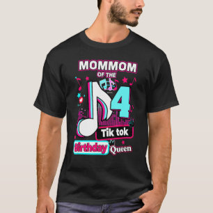 Mommom Musical Birthday Queen 4 Jahre alt T-Shirt