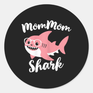 Mommom Shark Mother's Day Oma Funny Mama-Mom Runder Aufkleber