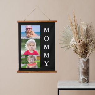 Mommy 3 Foto-Hängeband Wandteppich Mit Holzrahmen