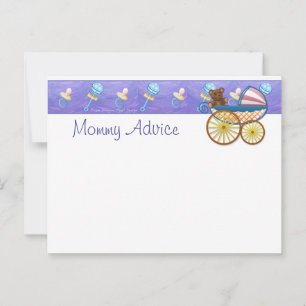 Mommy Advice PostCard mit Lachs Pink Zickzack Hinweiskarte
