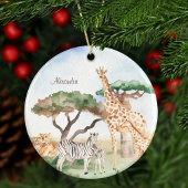 Mommy and Baby African Animal Christmas Keramik Ornament