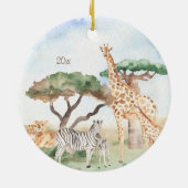 Mommy and Baby African Animal Christmas Keramik Ornament (Hinten)