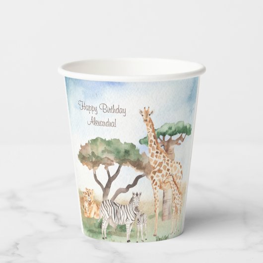 Mommy and Baby African Animals Pappbecher (Rückseite)