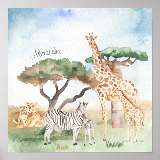 Mommy and Baby African Animals Poster (Vorne)