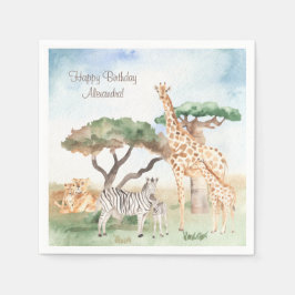 Mommy and Baby African Animals Serviette