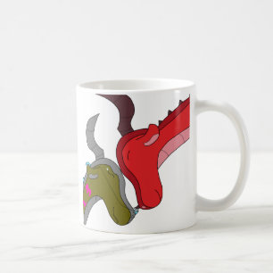 Mommy and Baby Dragon Cartoon Kaffee Tasse 11 oz