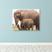 Mommy and Baby Elephant Leinwanddruck (Insitu (Holzboden))