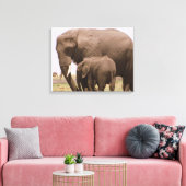 Mommy and Baby Elephant Leinwanddruck (Insitu (Wohnzimmer))