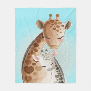 Mommy and Baby Giraffe Geschenk für Baby Fleecedecke