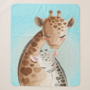 Mommy and Baby Giraffe Geschenk für Baby Sherpadecke