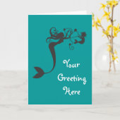 Mommy and baby Mermaids Karte (Gelbe Blume)