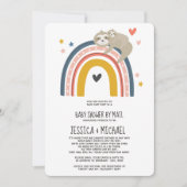 Mommy and Baby Sloth Rainbow | Kinderdusche per Po Einladung (Vorderseite)