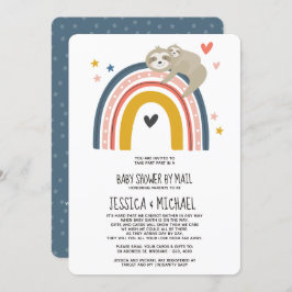 Mommy and Baby Sloth Rainbow | Kinderdusche per Po Einladung