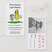 Mommy and Daughter Custom Calling Playdate Cards Telefonnummerkarte (Vorne/Hinten)