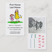 Mommy and Daughter Custom Calling Playdate Cards Telefonnummerkarte (Vorne/Hinten)