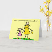 Mommy and Me Blond Note Card (Nachricht anpassen) Karte (Gelbe Blume)