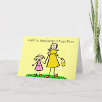 Mommy and Me Blond Note Card (Nachricht anpassen)