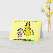 Mommy and Me Brünett Card (Nachricht anpassen) Karte (Gelbe Blume)