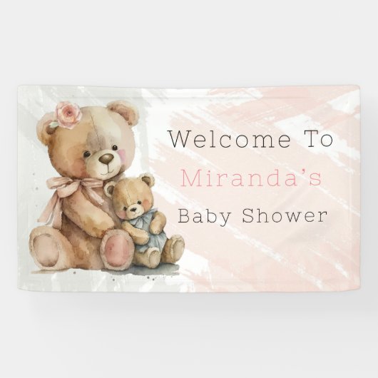 Mommy and Me Teddy Bear Baby Dusche Willkommen Banner (Horizontal)