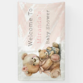 Mommy and Me Teddy Bear Baby Dusche Willkommen Banner (Vertikal)