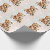 Mommy and Me Teddy Bear Baby Shower Geschenkpapier (Ecke)