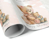 Mommy and Me Teddy Bear Baby Shower Geschenkpapier (Rolleneckpunkt)