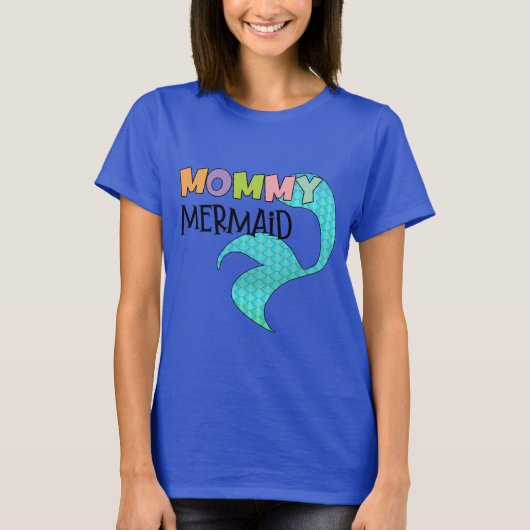 Mommy and Mini Mermaid Matching Parent & Kid Mama T-Shirt (Vorderseite)