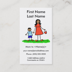 Mommy and Son Custom Foto Calling Playdate Cards Telefonnummerkarte
