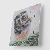 Mommy... - Aquarellmalerei - Quadratische Wanduhr (Winkel)