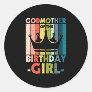 Mommy Art Godmutter vom Geburtstagskind Runder Aufkleber