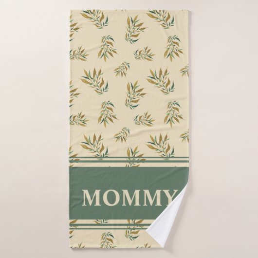 Mommy Ästhetische Botanische Gold Twigs Badetuch Badehandtuch (Badehandtuch)