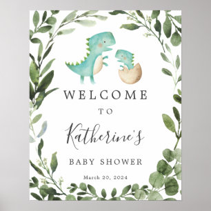 Mommy Baby Dinosaur Baby Dusche Begrüßungszeichen Poster