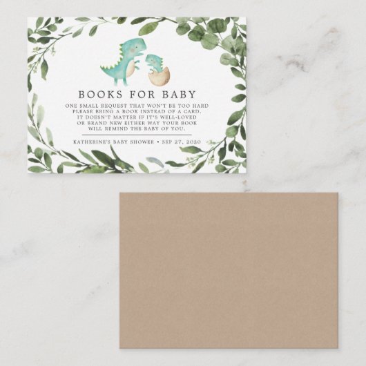 Mommy Baby Dinosaurier Bücher für Babydusche Begleitkarte (Vorne/Hinten)
