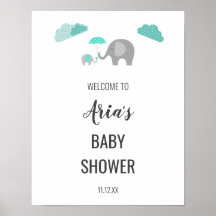 Mommy Baby Elephant Clouds Baby Dusche Willkommen