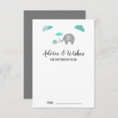Mommy Baby Elephant mit Clouds Advisor Cards Hinweiskarte (Vorne/Hinten)
