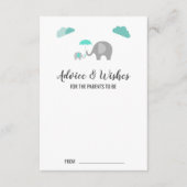 Mommy Baby Elephant mit Clouds Advisor Cards Hinweiskarte (Vorderseite)