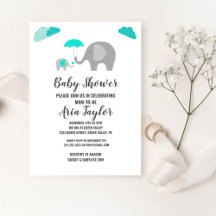 Mommy Baby Elephant mit Clouds Baby Dusche