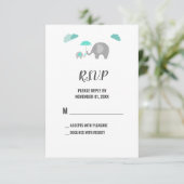 Mommy Baby Elephant mit Clouds Duwer RSVP Card Karte (Stehend Vorderseite)