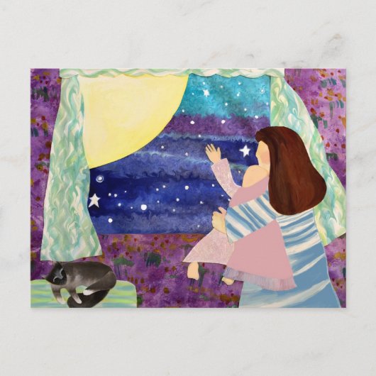 Mommy Baby Moon Night SOngs Postkarte (Vorderseite)
