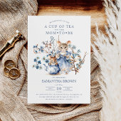 Mommy & Baby Mouse Blue Wildblumen Babydusche Einladung