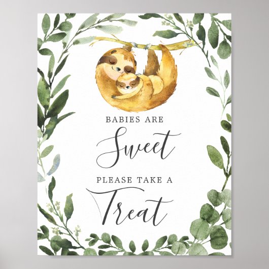 Mommy Baby Sloth Babydusche Babys sind süßes Zeich Poster (Vorne)