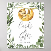 Mommy Baby Sloth Babyduschkarten und Geschenkschil Poster (Vorne)