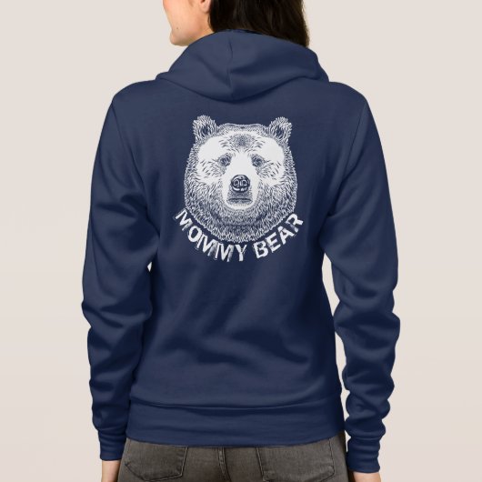 Mommy Bär, Handgezeichnete Illustration Hoodie (Rückseite)