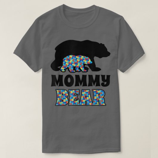 Mommy Bear Autismus Bewusstsein T-Shirt (Design vorne)