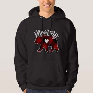 Mommy Bear Christmas Buffalo Kariert Red White und Hoodie