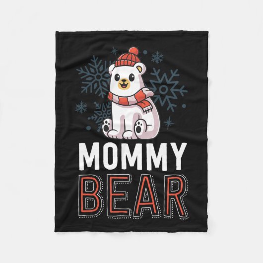 Mommy Bear Family Christmas S Polar Bear Holiday X Fleecedecke (Vorderseite)