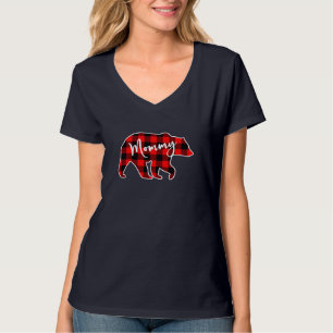 Mommy Bear Red Kariert Matching Family Weihnachten T-Shirt