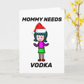 MOMMY BENÖTIGT VODKA CHRISTMAS CARD KARTE (Gelbe Blume)