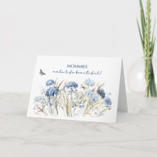 Mommy Birthday Dusty Blue Wildblumen Karte