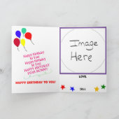 Mommy Birthday Pink Cupcake Tower FOTO Karte (Innenseite)